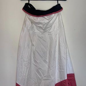 NY&Co Strapless Dress White Fitted Bodice w/ Full Skirt Lined Pockets Size L